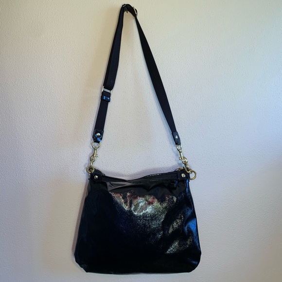 Coach Poppy Black Patent Leather Shoulder Bag - Picture 11 of 16